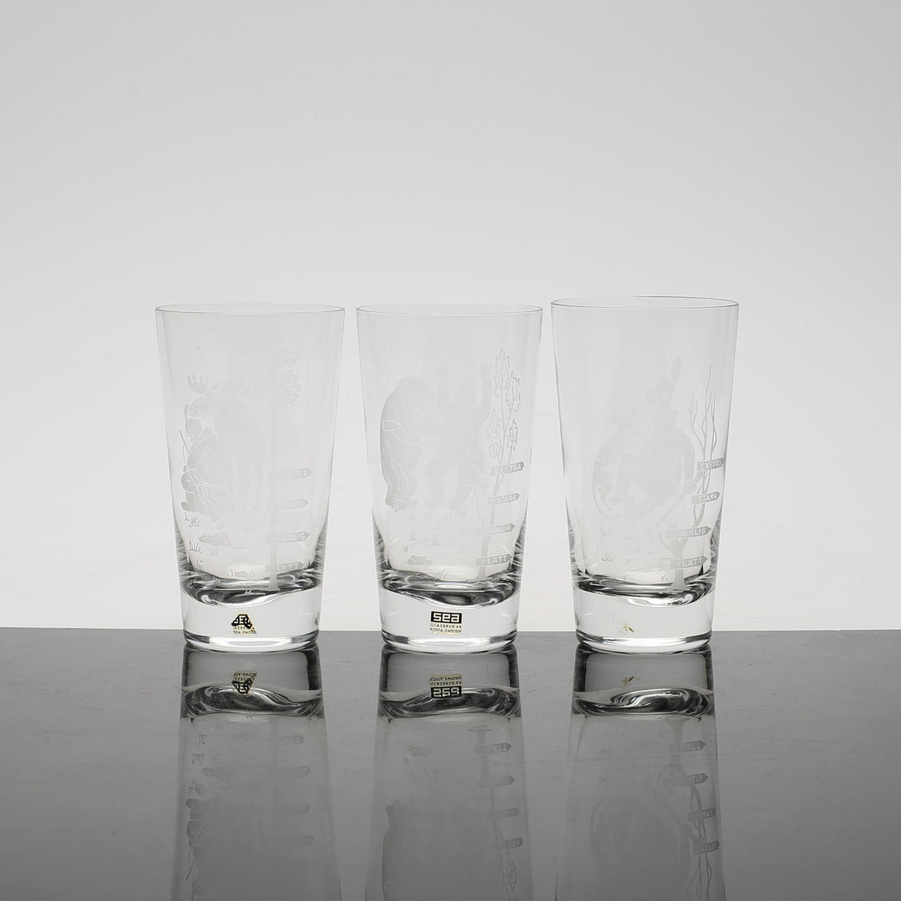 GROGGLAS, 11 st, Sea Glasbruk.