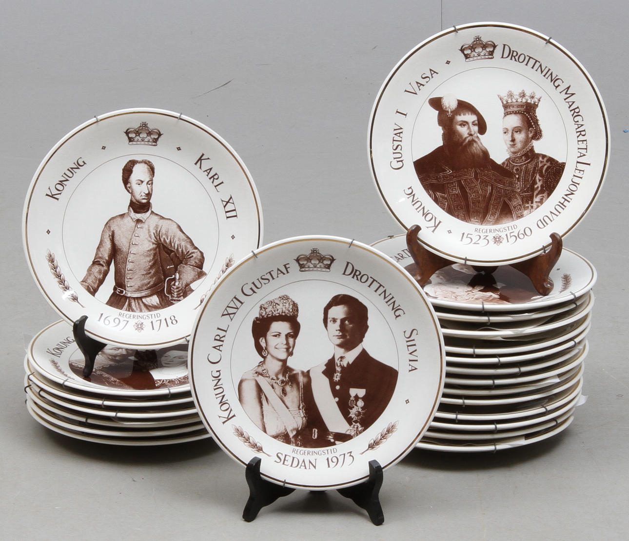 SAMLARTALLRIKAR, 22 st, "Svenska Kungapar", Barrats of Staffordshire England, 1900-tal.