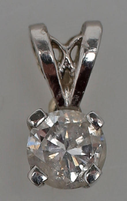 ENSTENSHÄNGE, ca 0,35 ct, vitguld, 14K.