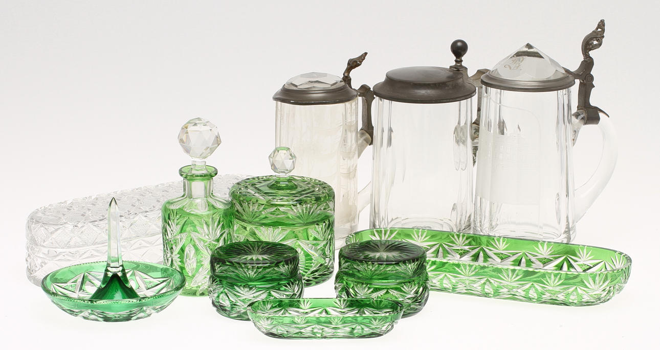 PARTI GLAS, ca 10 delar, 18/1900-tal.