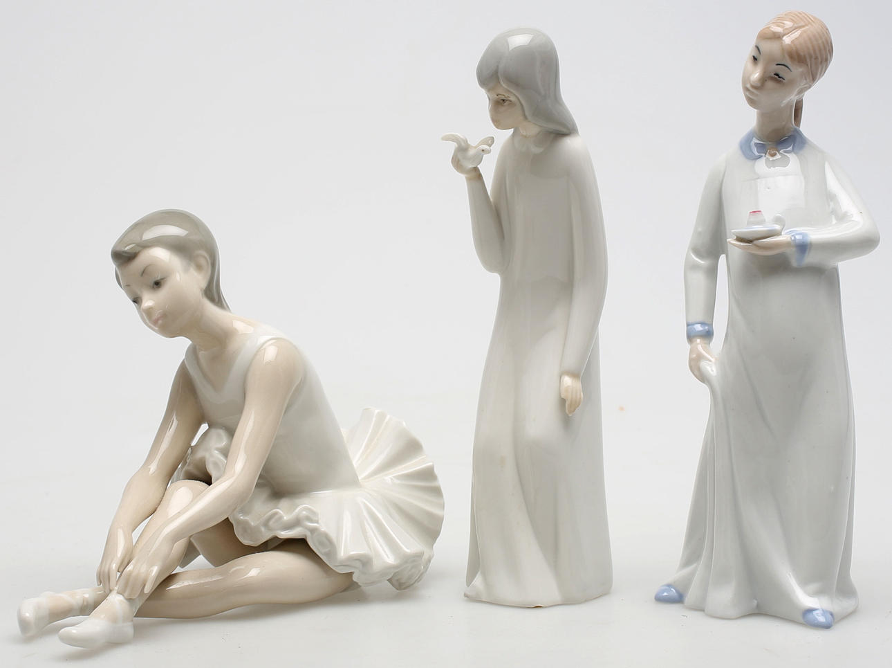 FIGURINER, 3 st, porslin, Spanien.