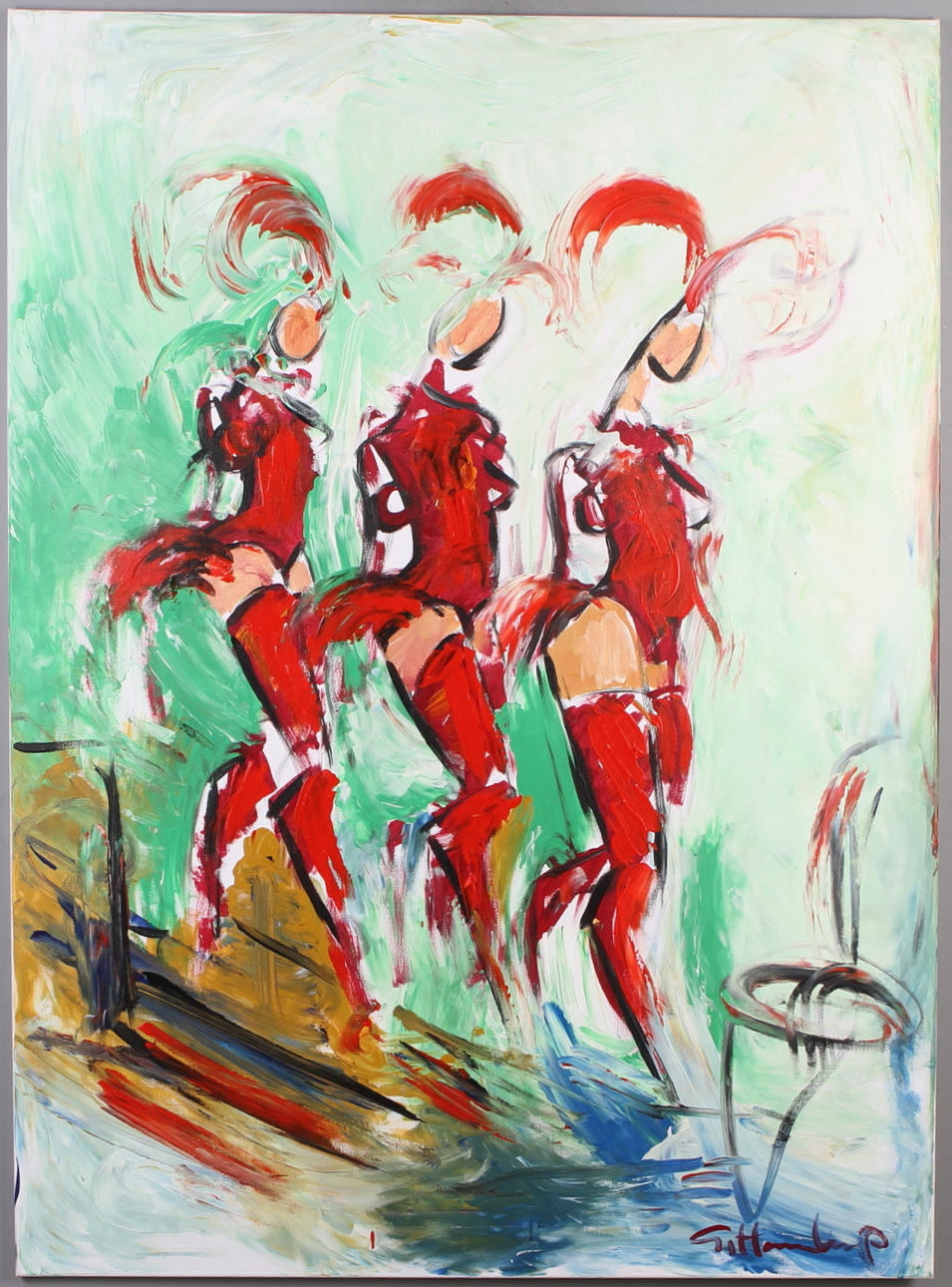 GÖRAN HAUSENKAMP. Danserskor, akryl på duk, signerad.