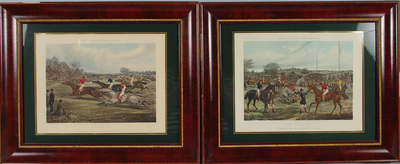 TRYCK, 2 stycken, engelskt jaktmotiv.