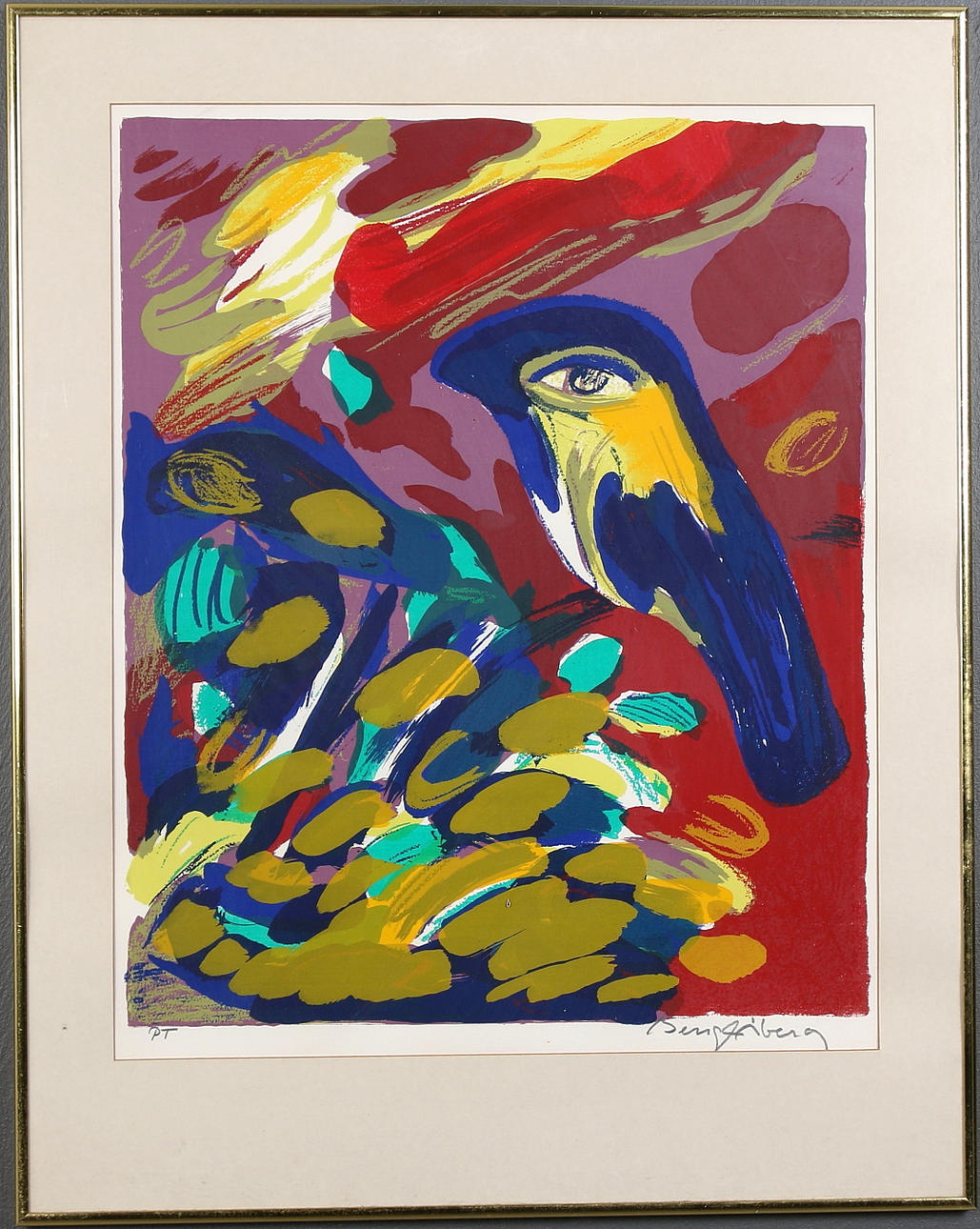 BENGT ÅBERG. Litografi, provtryck, signerad.