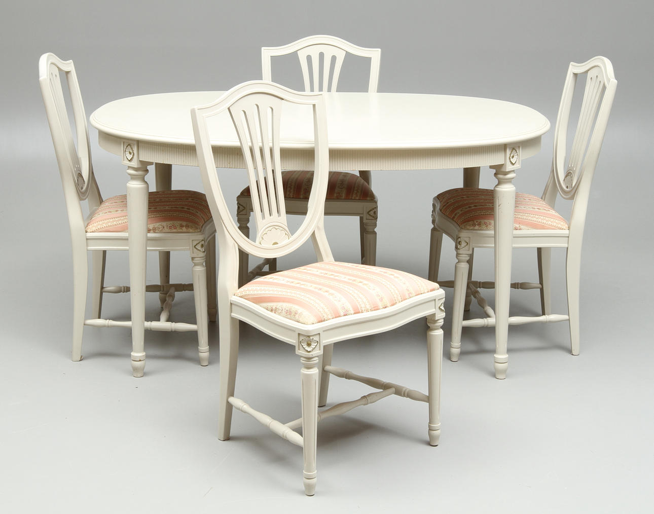 MATSALSGRUPP, 6 delar, gustaviansk stil, 1900-tal.