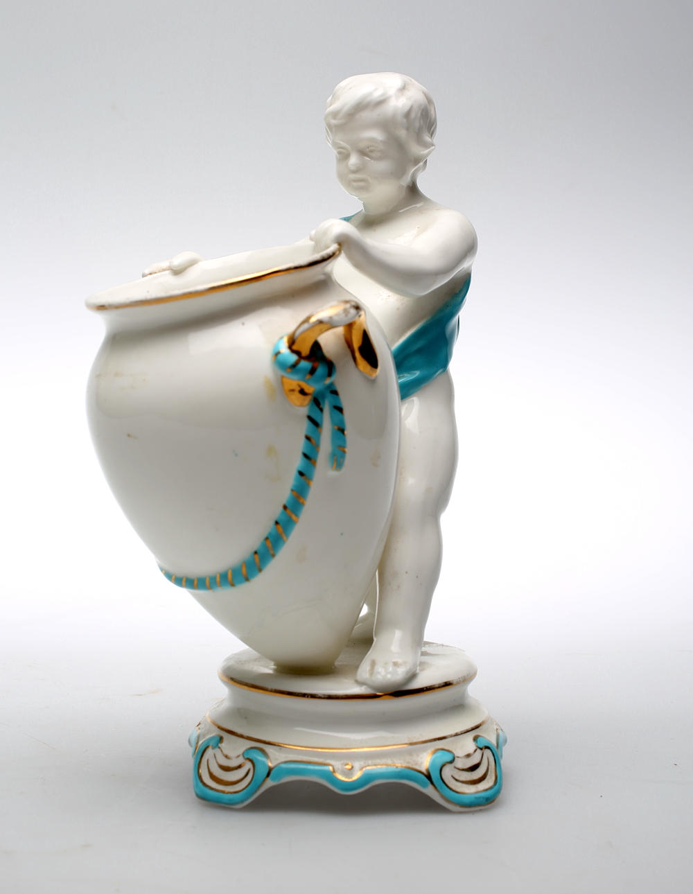 FAJANS, Putti med Urna, Rörstrand 1880-tal.
