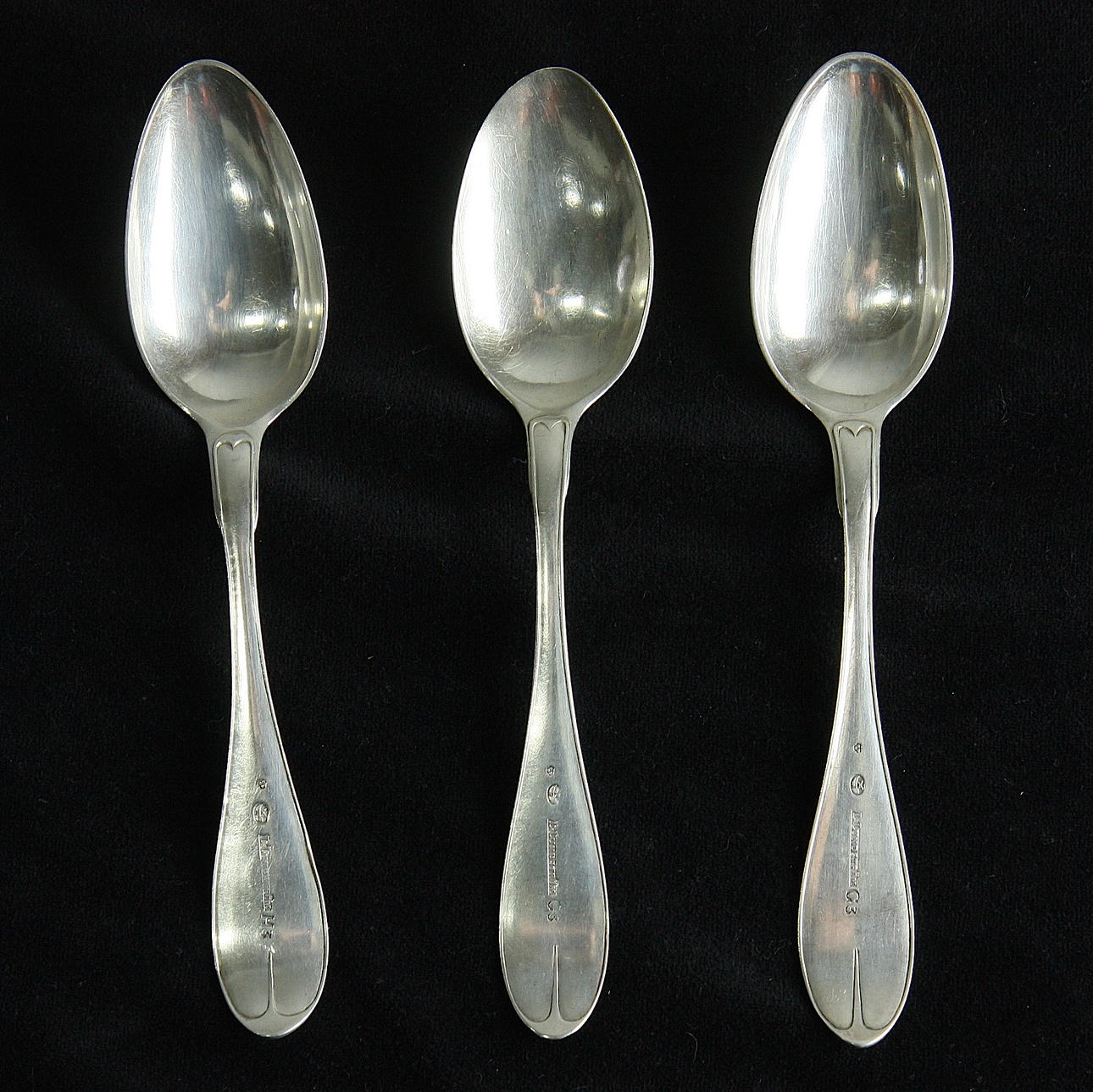 LARS LUNDSTRÖM. skedar, 3 st, silver, Söderhamn, 1813 & 1814.