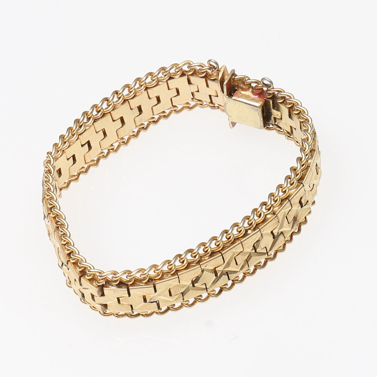 BRACELET, gold-plated metal.