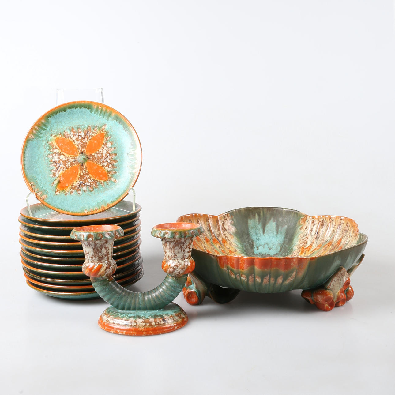 OBSTSET, Steingut, 14 Teile, Georgenthal.