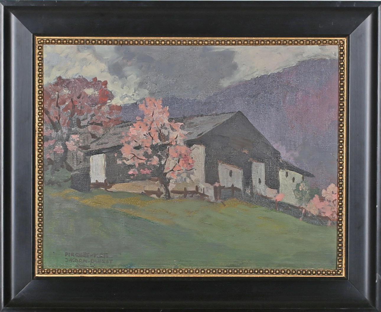 JULIUS VON KAAN-ALBEST. Oljemålning på pannå, signerad J.v. Kaan-Albest.