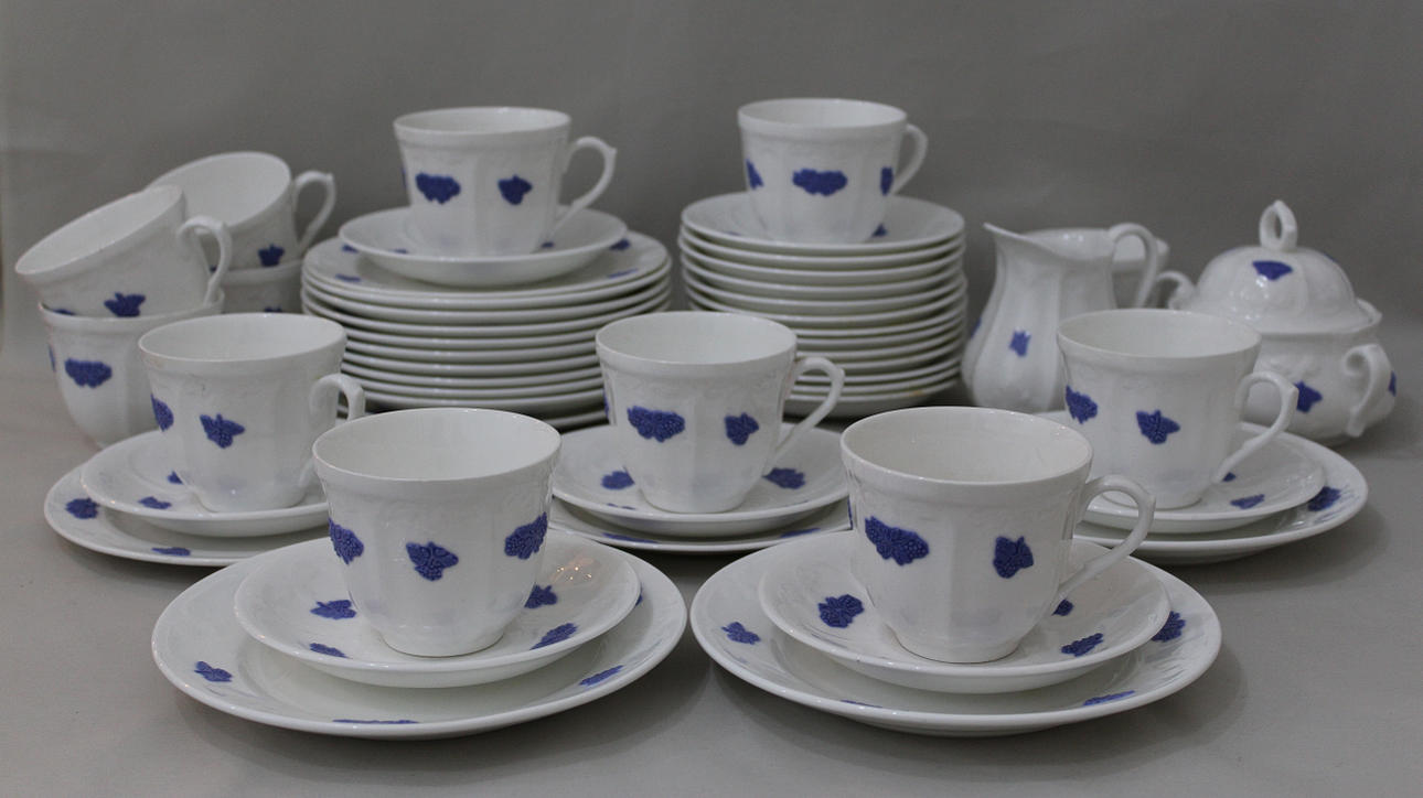 KAFFESERVIS Gustavsberg Blå Blom 49 delar.