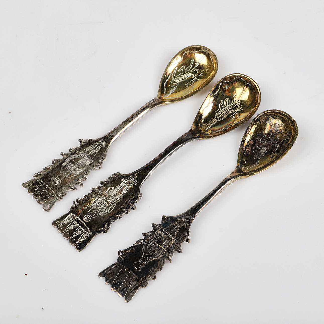 SKEER, 3 stk, sølv, samisk værk.