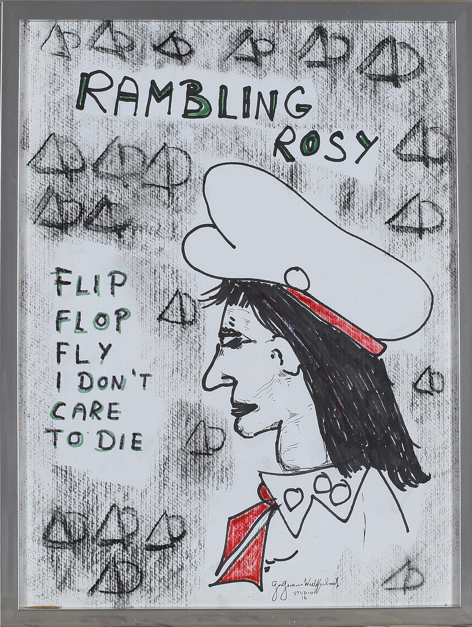 JAN VON WULFFSCHMIDT. 2 paintings, "Ström Gefleån" and "Rambling Rosy", mixed media, signed.