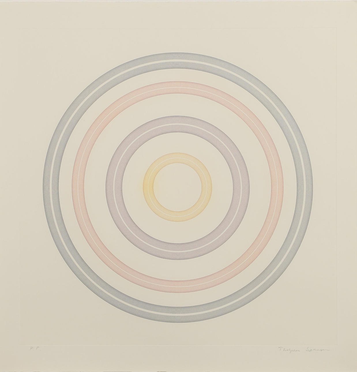 THORBJØRN SØRENSEN. Composition, color lithograph, signed.