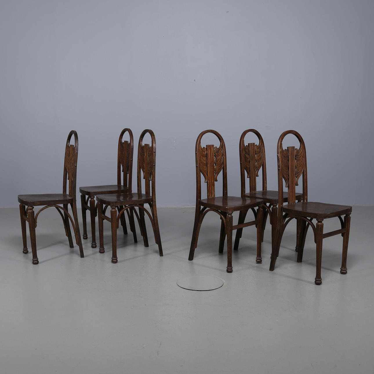 SILLAS, 6 uds. estilo colonial, siglo XX.