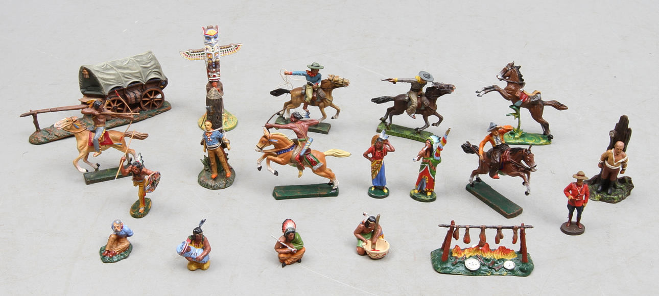 ELASTOLIN LINEOL WESTERN, 18 delar.