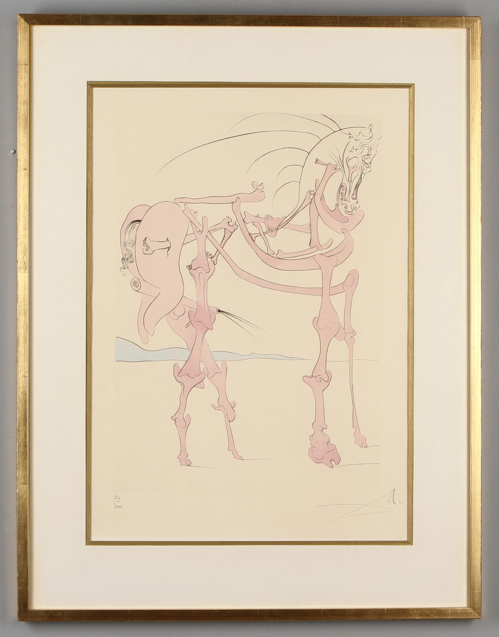 SALVADOR DALI. Komposition, etsning kolorerad med stencil, signerad och numrerad 211/300.