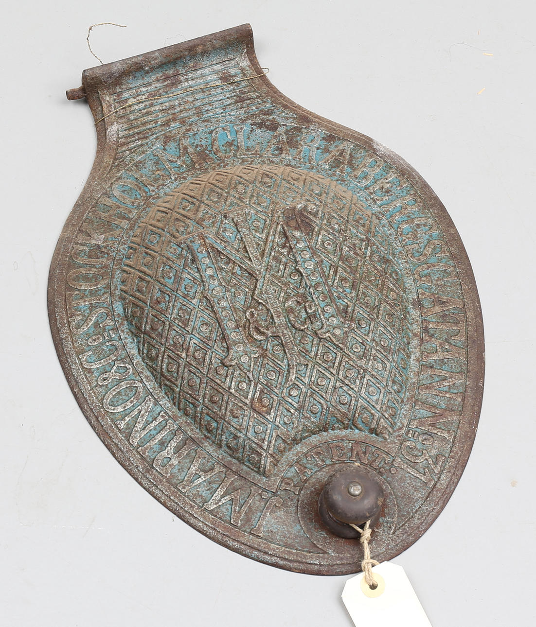 POTTLOCK, gjutjärn, J. Marino & Co Stockholm, Clarabergsgatan N 31, 1800-tal.