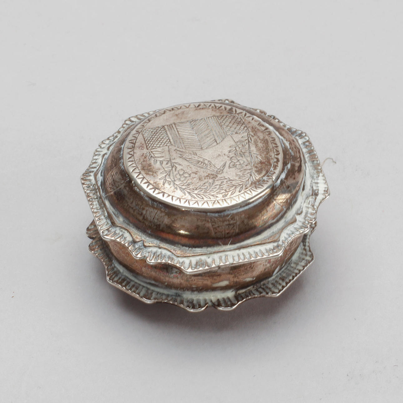 KIRCHENDOSE, Silber, Anders Theodor Barkman, Varberg 1848.