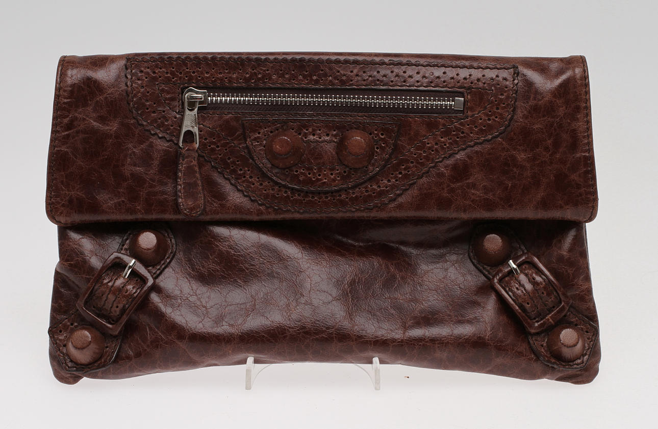 KUVERTVÄSKA, Balenciaga, brunt läder.