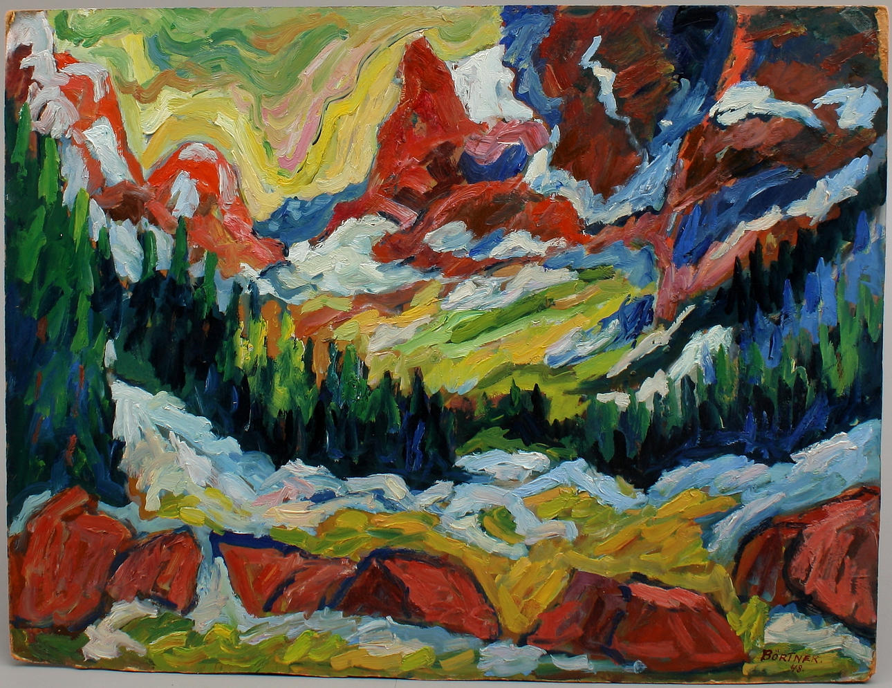 GUSTAV BÖRTNER. Olja på pannå, signerad och daterad -48.