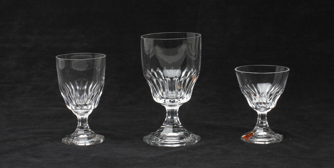 SERVISDELAR, glas, 29 delar, Skruf, 1900-tal.