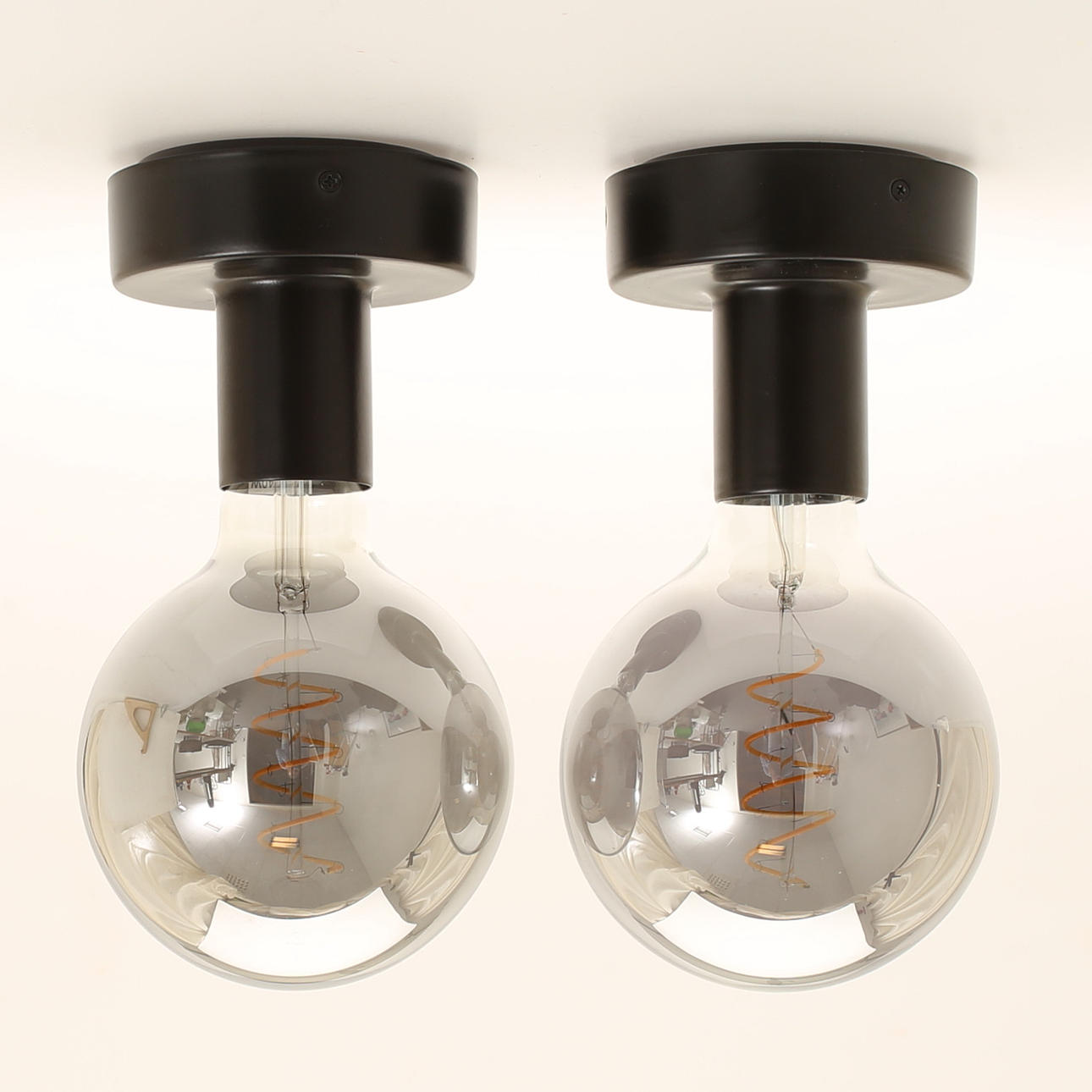 TAKLAMPOR, 2 stycken, "Light Shadow", Ingegärd Råman, Orrefors.