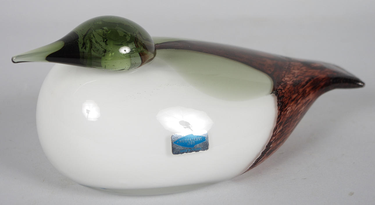 GLASSKULPTUR, fågel, O. Toikka, Nuutasjärvi.