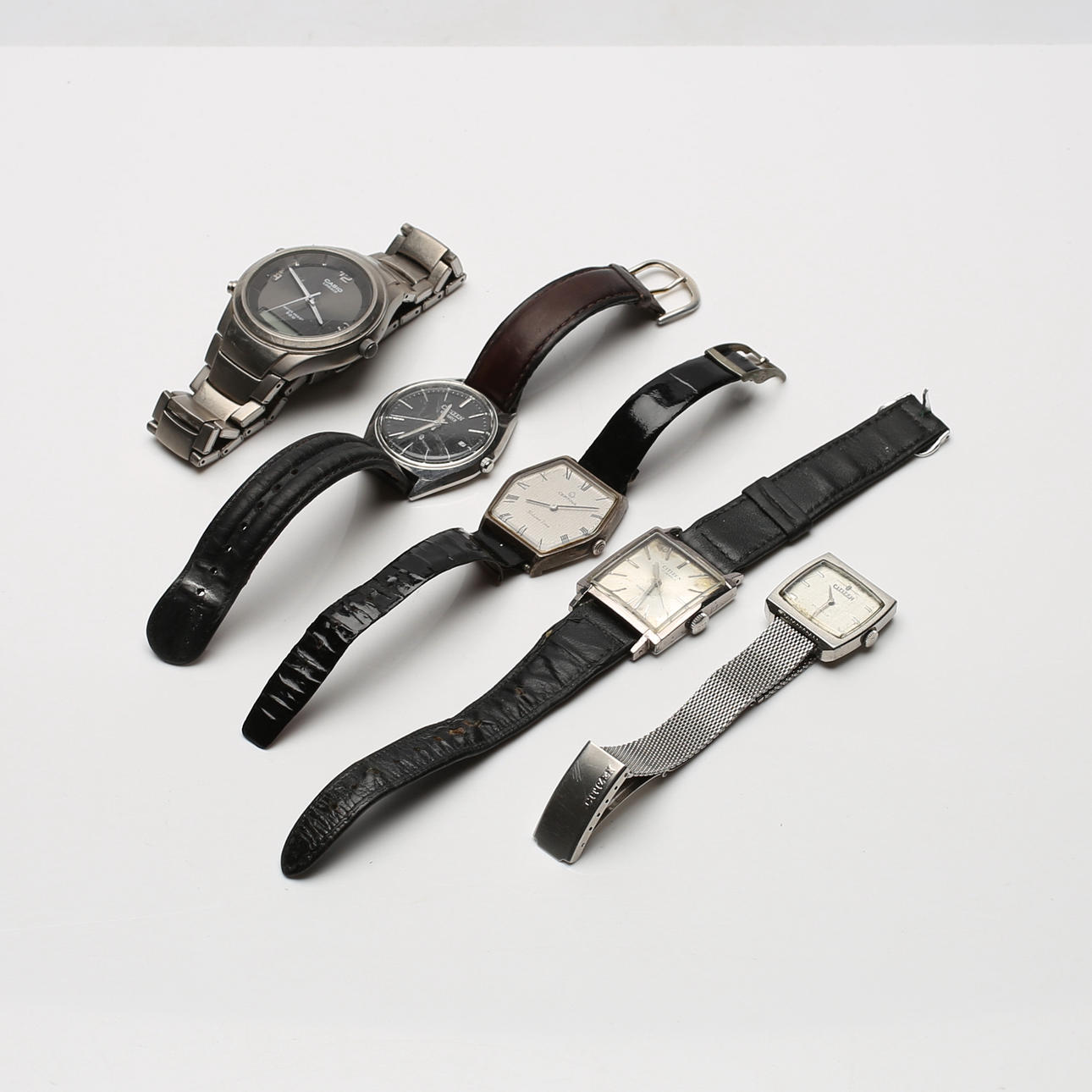 WRIST WATCH, 5 pcs, Citizen, Casio, Certina.