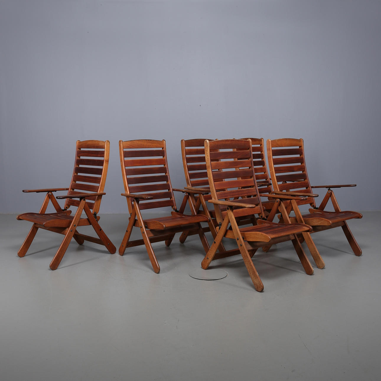 DECK CHAIRS, 6 pcs, Teak, Clarecraft.