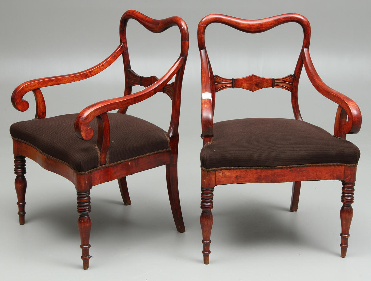 KARMSTOLAR 1 par, senempire, 1800-tal.