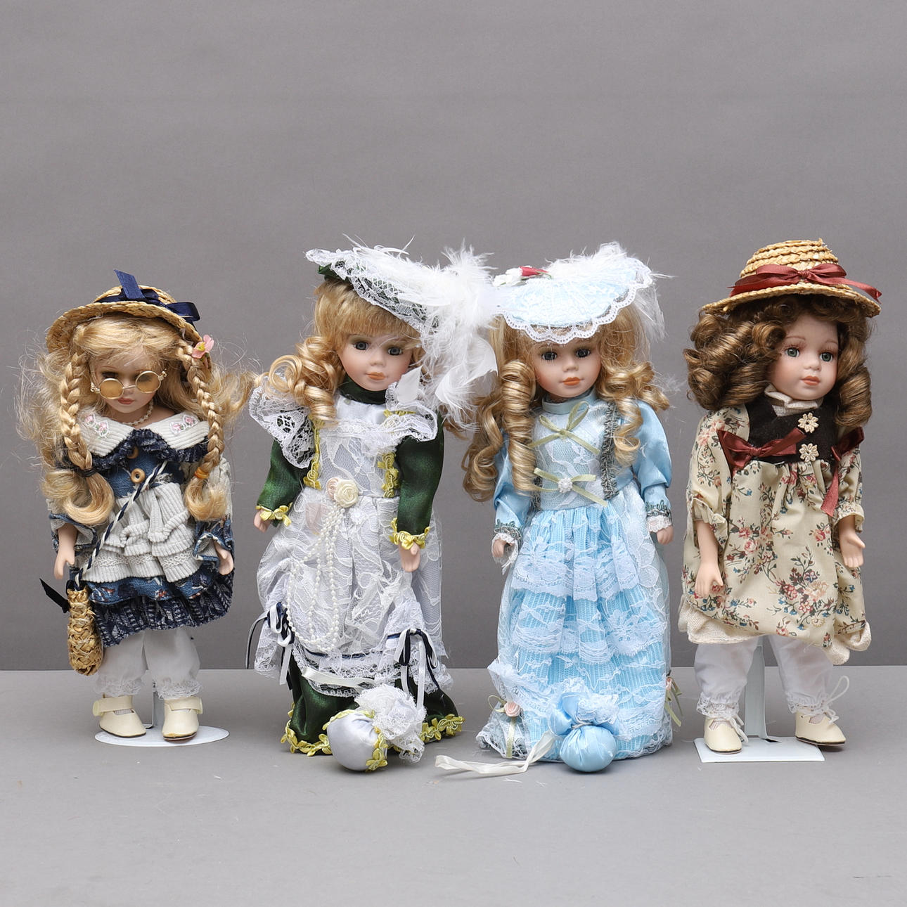 PORCELAIN DOLLS, 4 pcs, i.a. The Princess Collection, 1900s. Toys