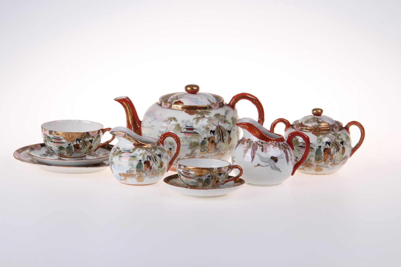 KAFFE-och TESERVIS, 60 delar, Japan, 1900-talets första kvartal.