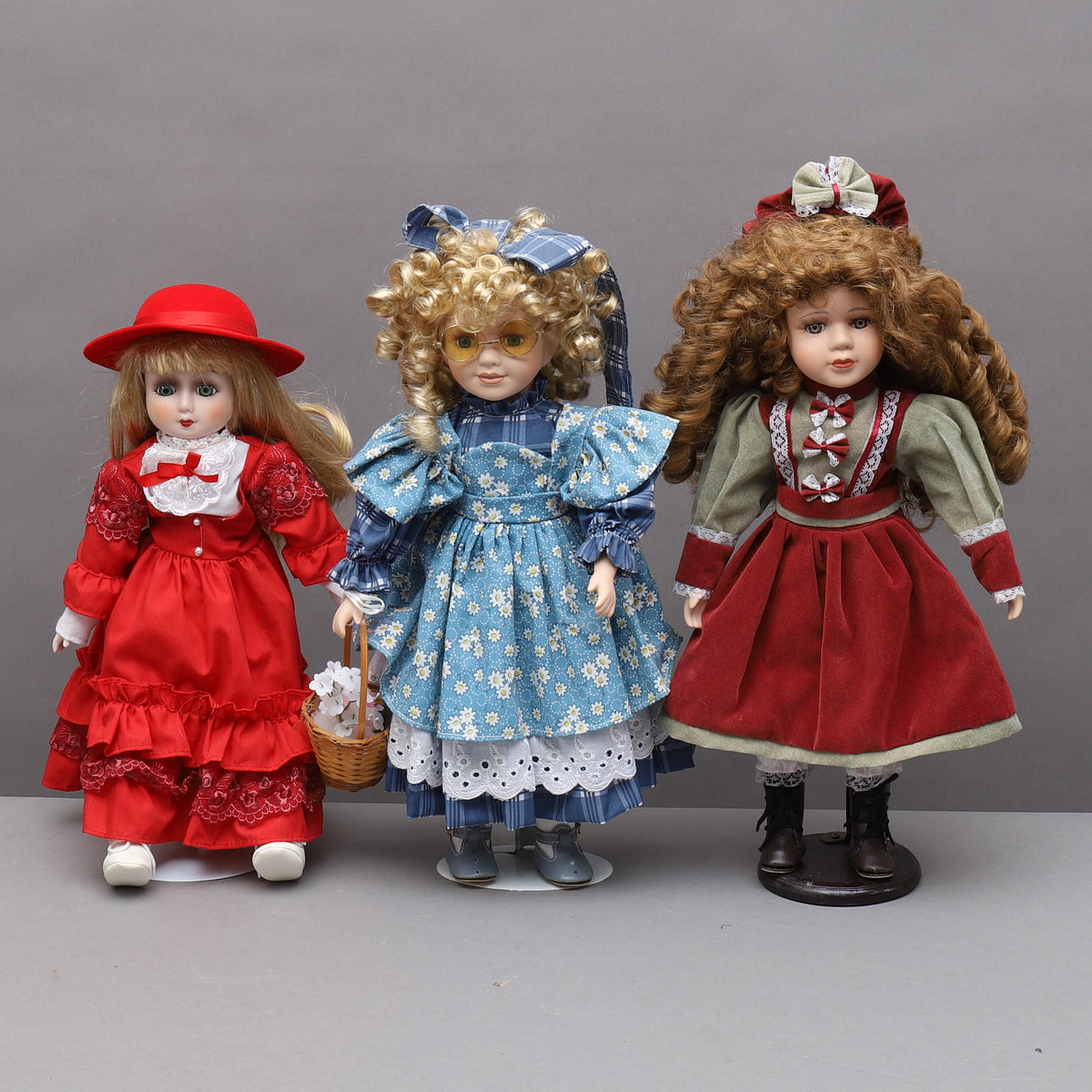 PORCELÆNSDUKKER, 3 stk.