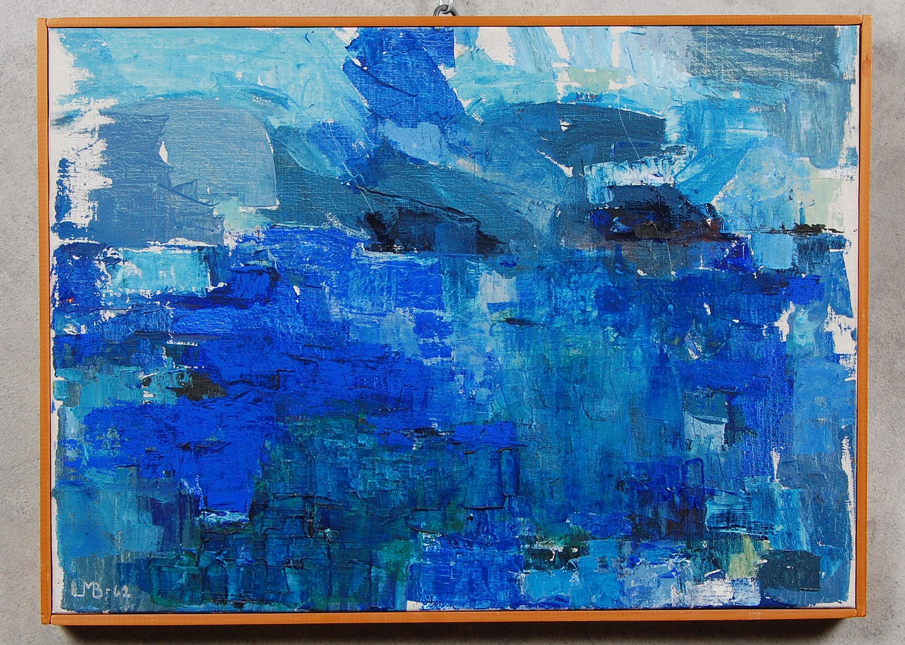 LILL-MARIE BLOMBERG. olja på duk " Havsstuga " signerad, daterad -62.