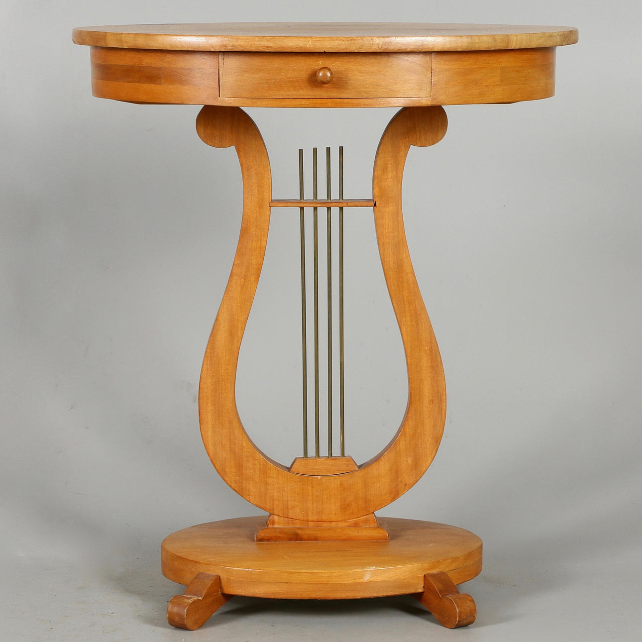 SEWING TABLE, so-called lyre table, 1900s.
