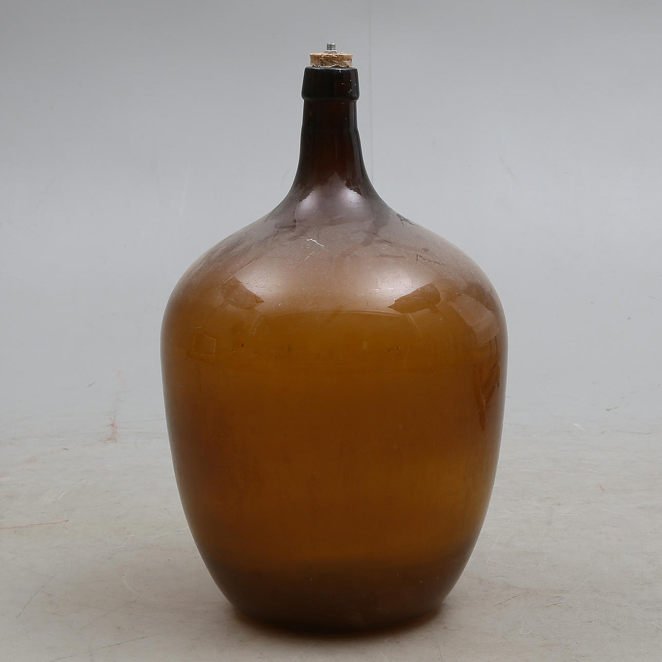FLASKA, glas, brun, 1900-tal.