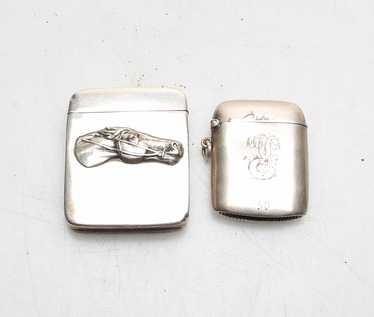 TOOTHPICK HOLDER 2 pcs, sterling silver, probably about 1900.