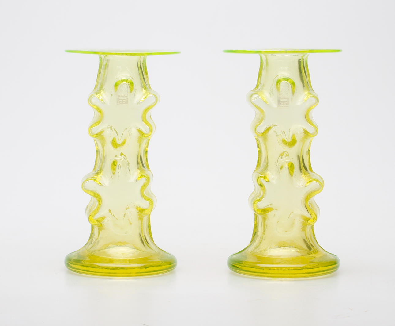 VASER, glas, ett par, Erkki Tapio Siiroinen, Riihimäen Lasi, 1900-talets andra hälft.