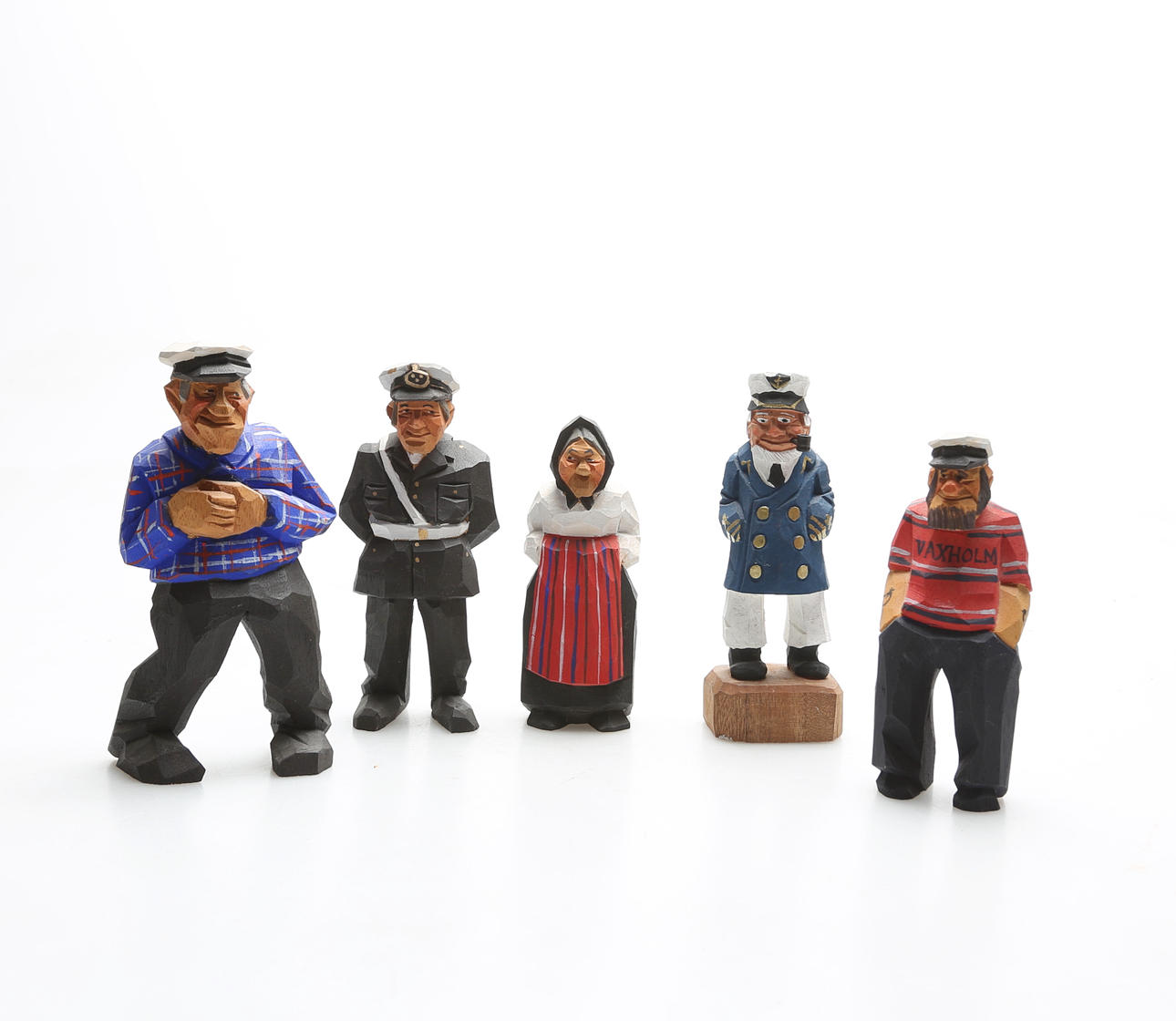 TRÄFIGURER 5 st, B Råsten, 1900-tal.