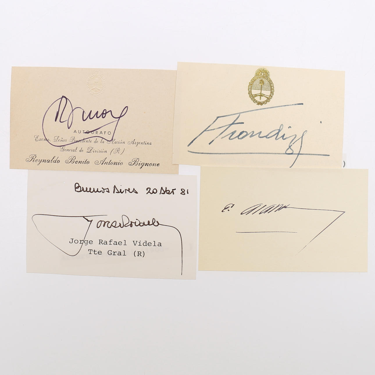AUTOGRAPH. 7 Argentine Presidents.