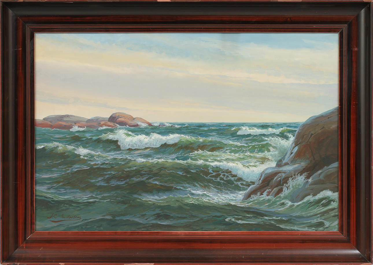 JENS CHRISTIAN ANDRESEN. Gouache. Signerad.