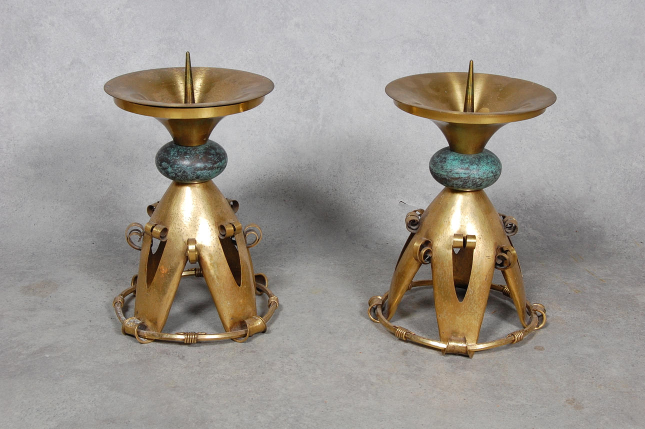 KYRKOSTAKAR, 1 par, provieniens katolskförsamling, Danmark.