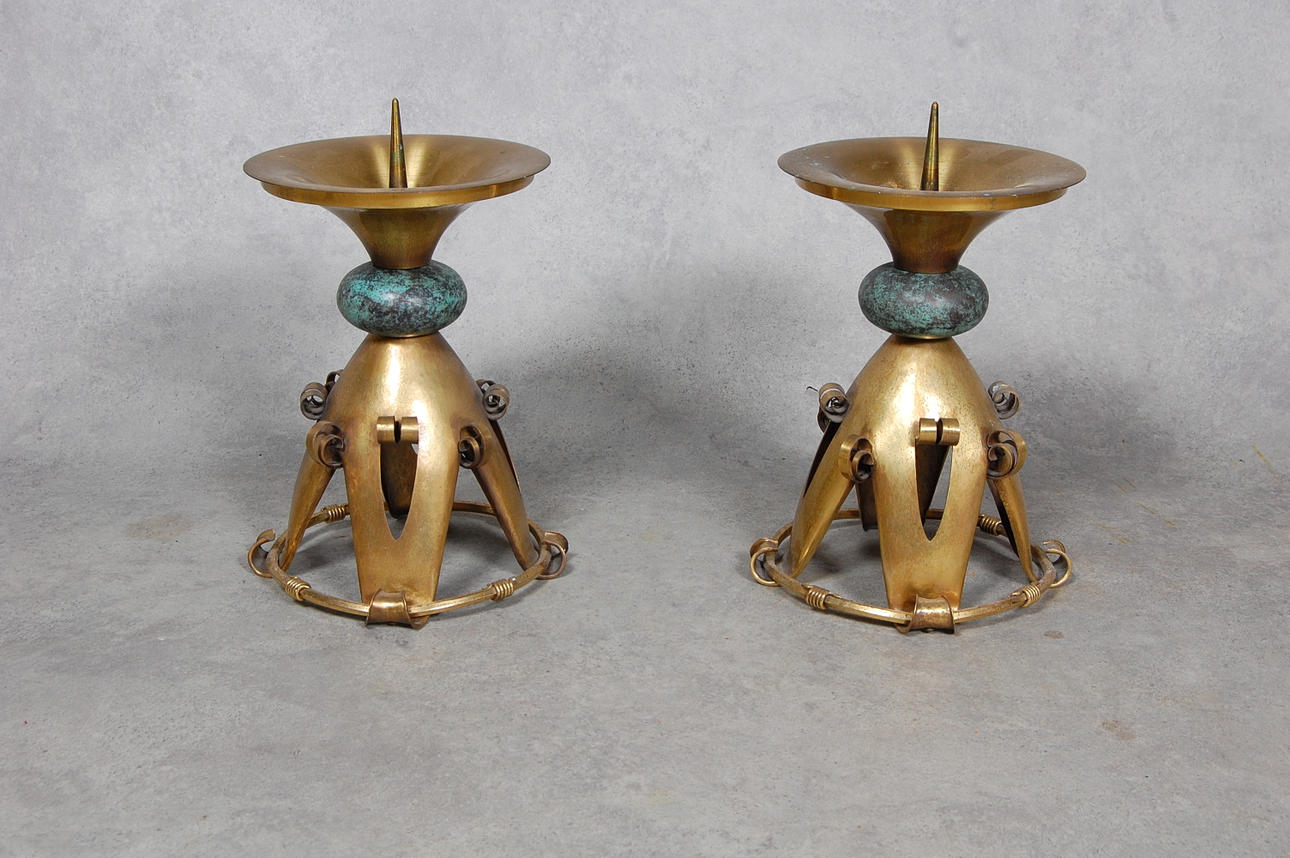 KYRKOSTAKAR, 1 par, provieniens katolskförsamling, Danmark.