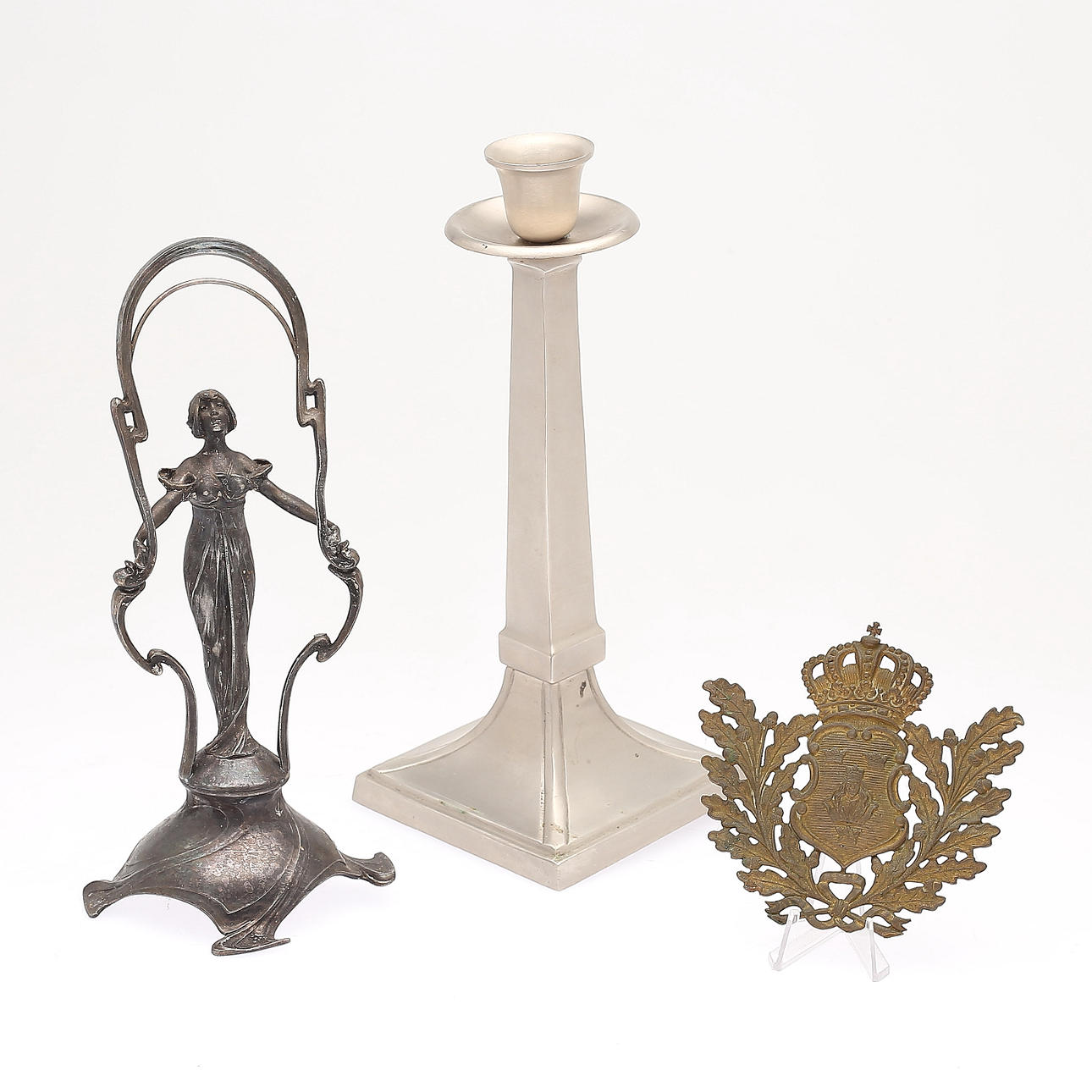 LJUSSTAKE, STÄLL, MÄRKE, metall, jugend mm.