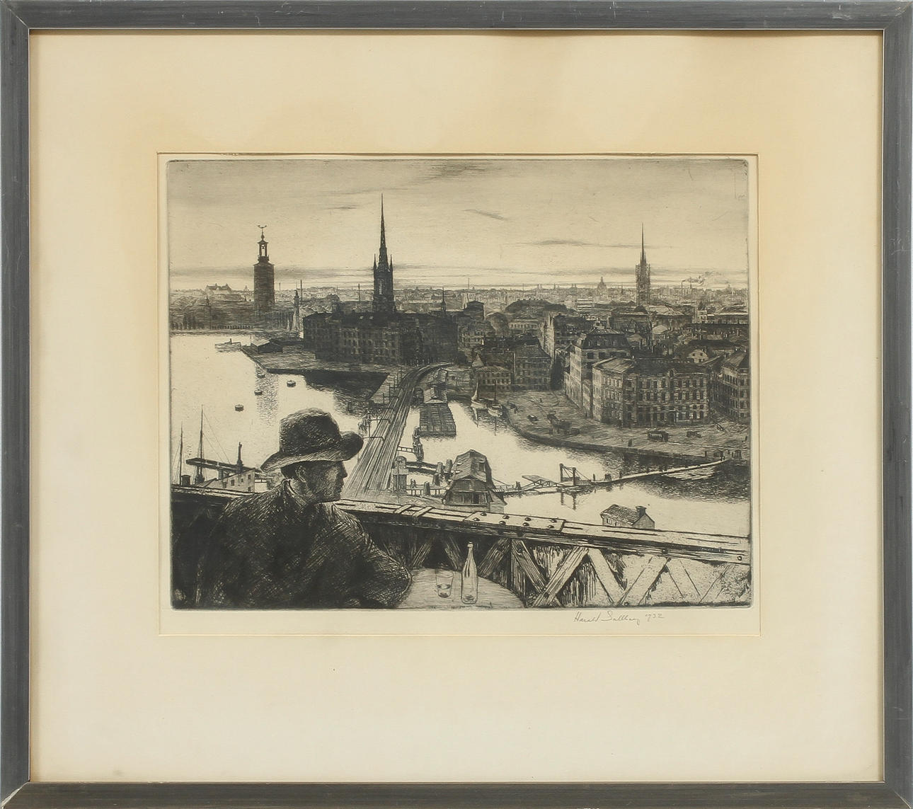 HARALD SALLBERG. Etsning, signerad 1932.