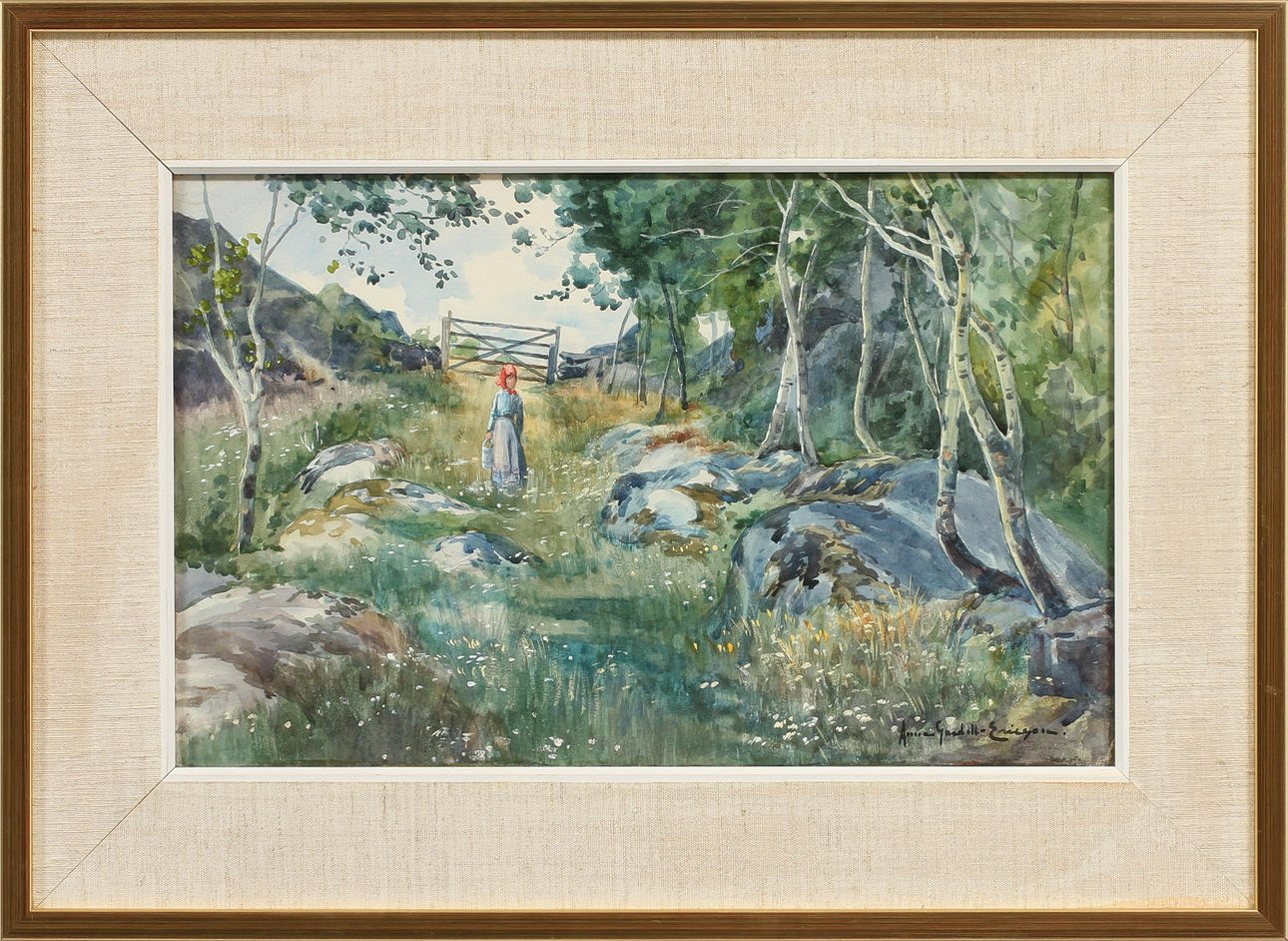 ANNA GARDELL ERICSON. Akvarell. Signerad.