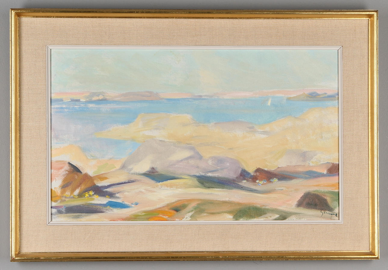 CARL GUNNE. Skärgårdslandskap, olja på duk, signerad.