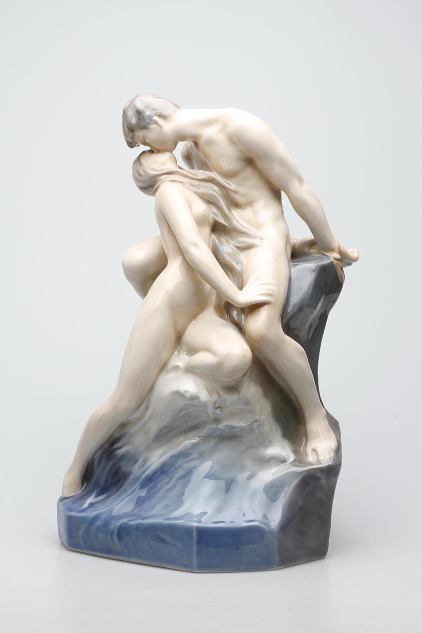 SKULPTUR I PORSLIN, "Kyssen", Royal Copenhagen.