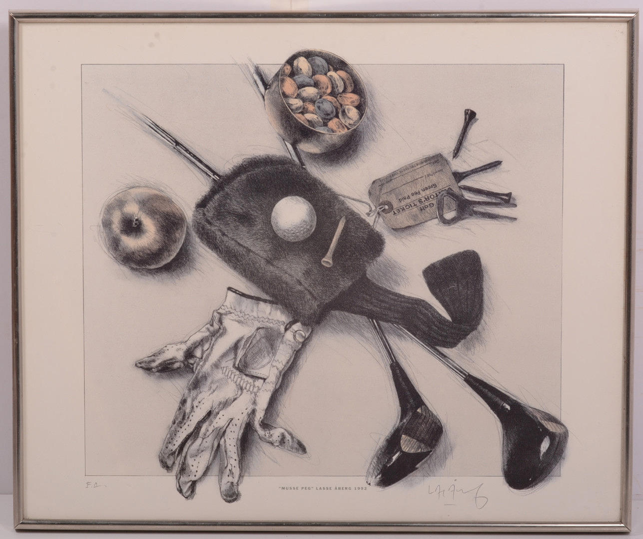 LASSE ÅBERG. Musse Peg. Litografi.